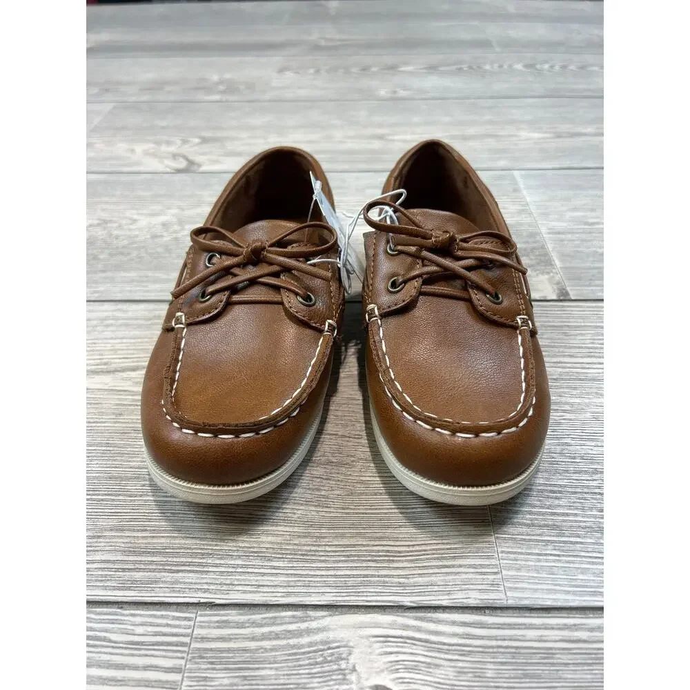 Cat & Jack Kids' Easton Boat Shoes Cognac Size 1 NWT
